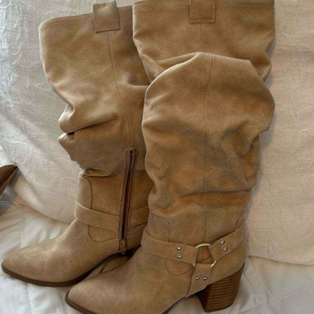 Tan suede boots